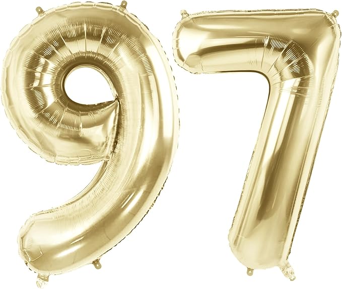 Number 97 Balloons for 97th Birthday Party Decorations, 40 Inch 0-100 by Joycard