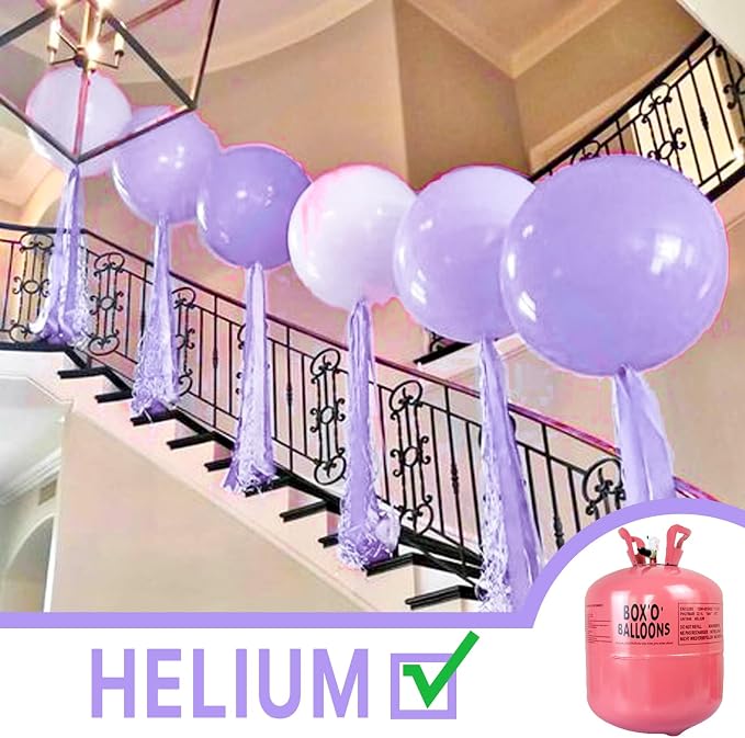 PartyWoo Lavender Balloons 4pcs Light Pastel Purple Lilac Purple Color | 36 - Image 5