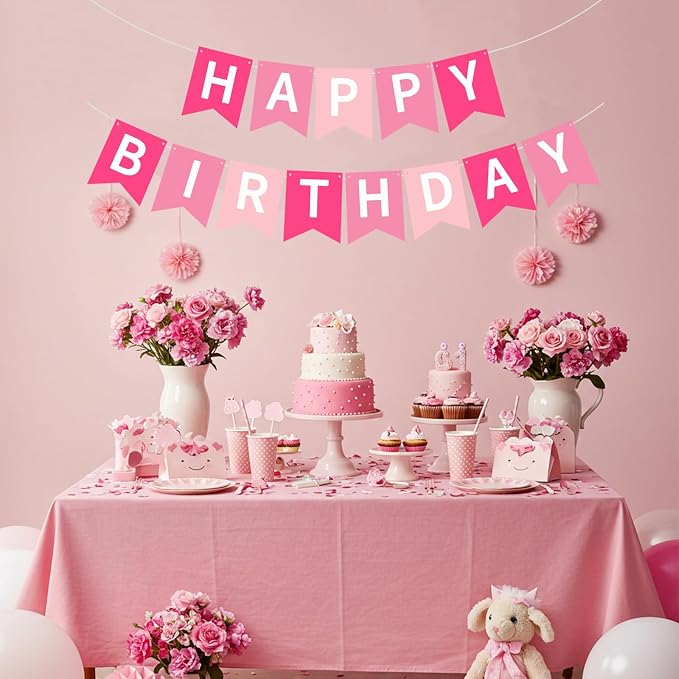 Happy Birthday Banner Pre-Strung Birthday Decorations Birthday Party Backdrop - Image 6