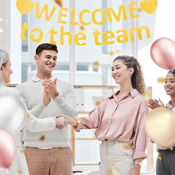 Pre-Strung Glitter Welcome to the Team Banner Welcome Banner Welcome Decorations - Image 5