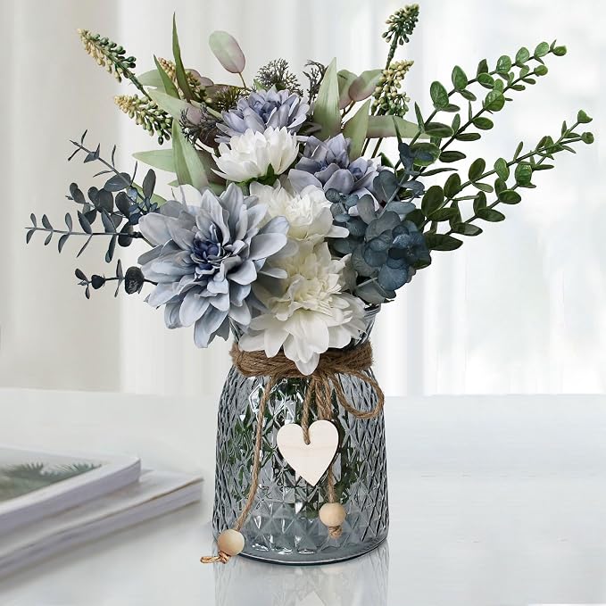 Leftover Fake Flowers in Vase, Faux Flowers in Vase, Table Centerpieces by LEFTOVER