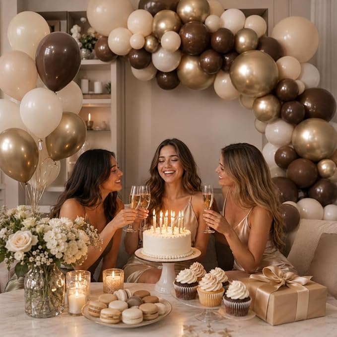 Brown Cream Neutral Balloons, 12 Inch 60PCS Retro Brown Khaki Beige Sand White - Image 7