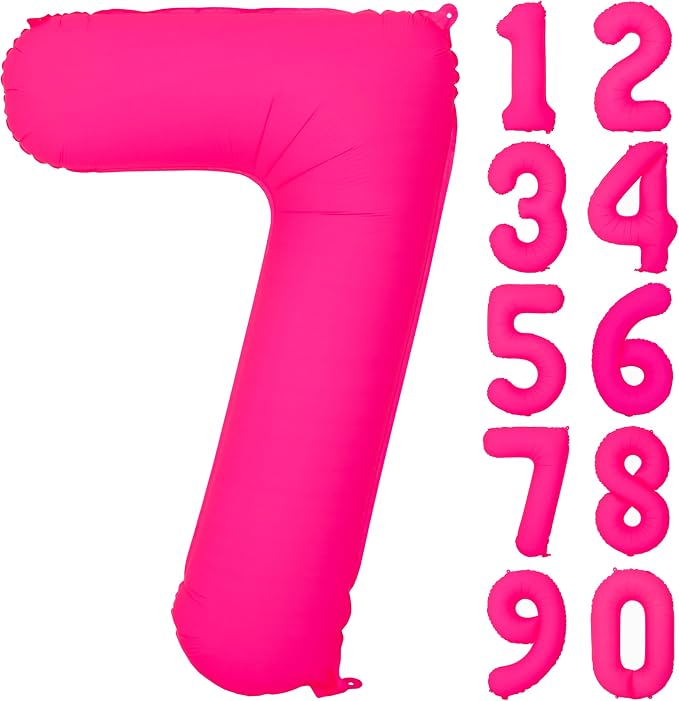 40 in Fluorescent Pink Birthday Balloon Number 7 Pink Fluorescent Number 7 | by Exquisitehighqualitypartydecorationstomeetyoureveryneed%EF%BC%81