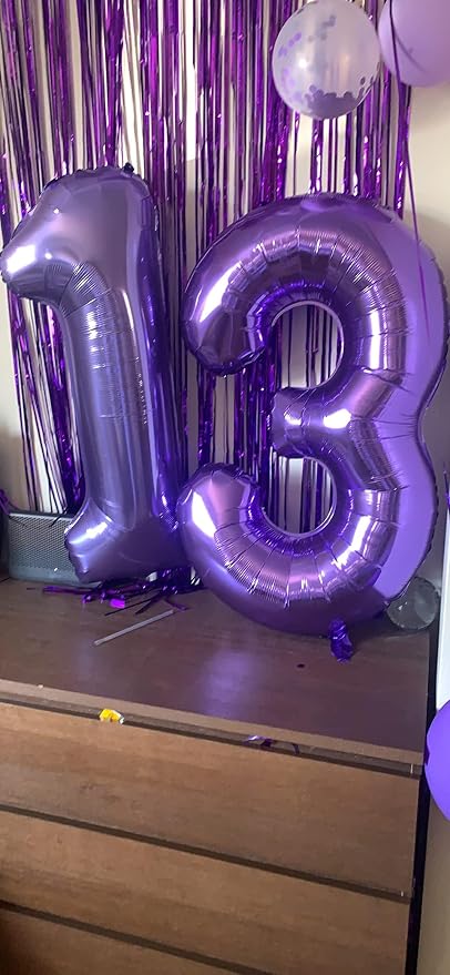 2 Balloon 40Inch Number Two Balloons Purple Party Decorations - Image 4