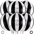 Black and Silver Striped Balloons, 22 Inch Metallic Round Foil Balloons by AIQINHU