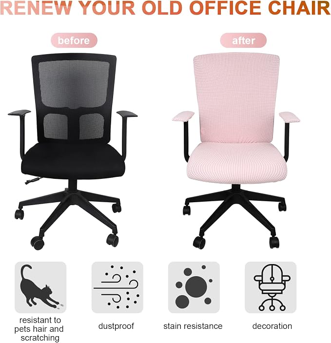 4 Pcs Office Chair Covers Set Computer Universal Protective Stretchable Chair - Image 5