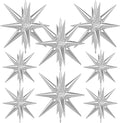Silver Star Balloons, Large Spike Balloon | 22 Inch Star Balloons, One-Piece by Adeyoo