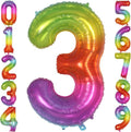 Rainbow Number 3 Balloon 40 Inch, Big Large Foil Number Balloons, Gradient by AIQINHU