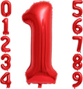 Red 1 Number Balloons, 40 Inch 1 Balloons Foil Mylar Helium Big Red 1 Balloon by BBPOOL