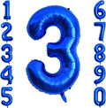 Navy Blue Number 3 Balloon 40 Inch, Metallic Foil Numeral Celebration Decor | by Unknown