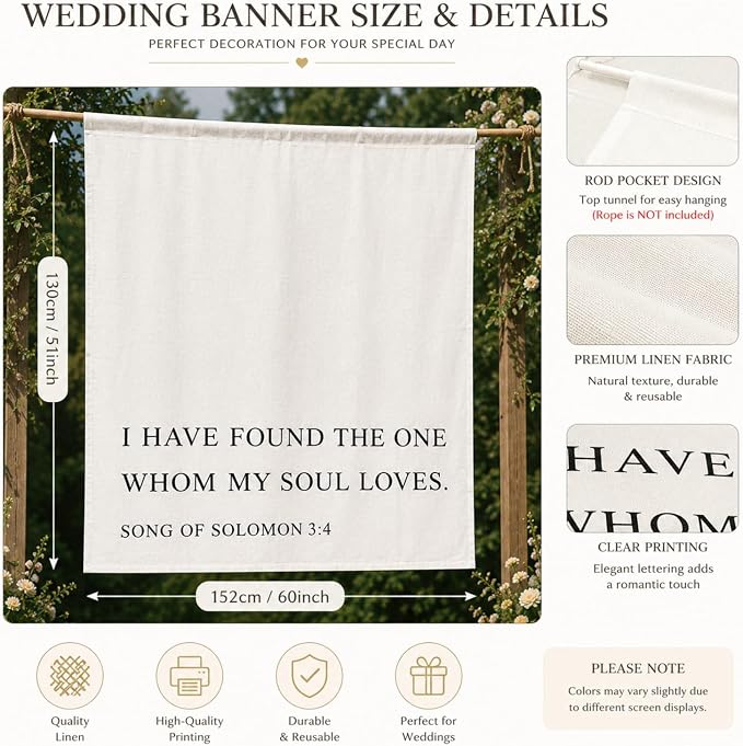 Chumia Christian Wedding Banner I Have Found The One Whom My Soul Loves Song of - Image 2