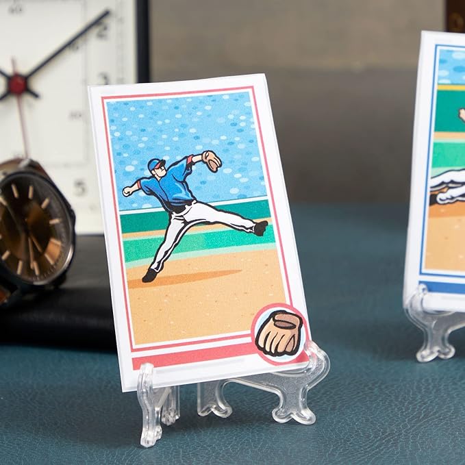 Juvale Mini Acrylic Easel Stands - 24-Pack, 3-Inch Clear Plastic - Display Stands for Collectibles, Trading Cards & Photos