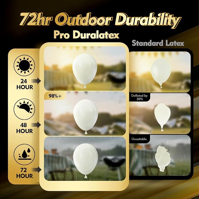 Pro Duralatex Ivory White Extra-Thick Balloons 100 Pack 12 inch | Cream Beige - Image 3