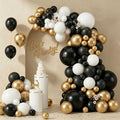 103pcs Black and Gold & White Balloon Garland Kit, 18/12/10/5 Inch Black & by ZizasAry