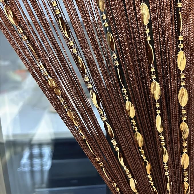 ave split 100cmX200cm Decorative Door String Curtain Beads Wall Panel Fringe - Image 8