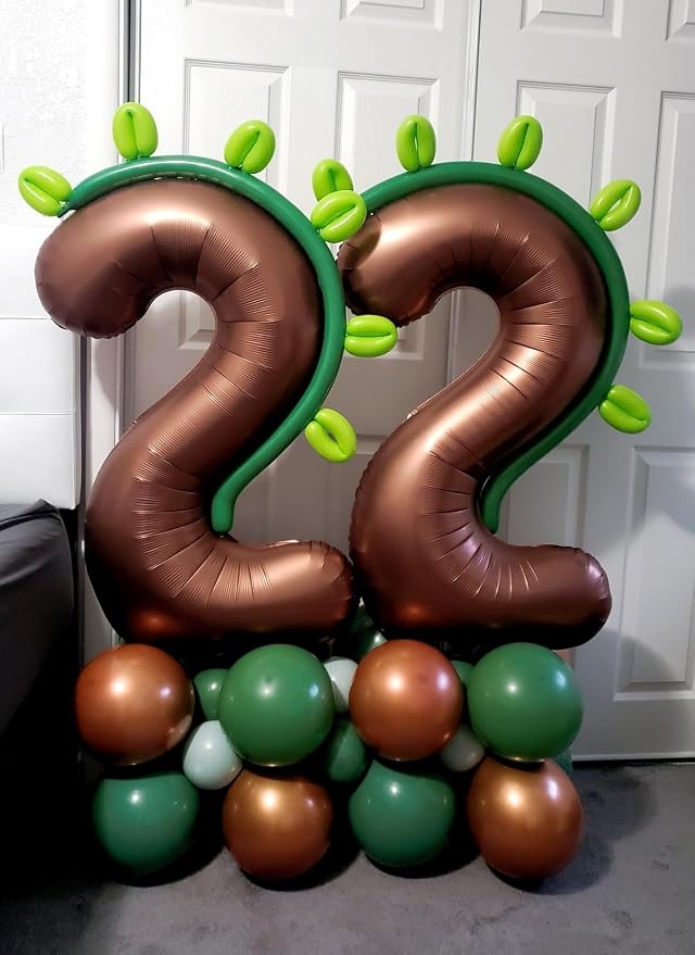Number Balloons 40 Inch Coffee 6 Balloon - Image 3