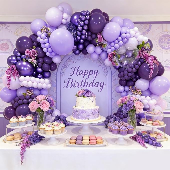 Purple Balloons Birthday Party Balloons - Image 6