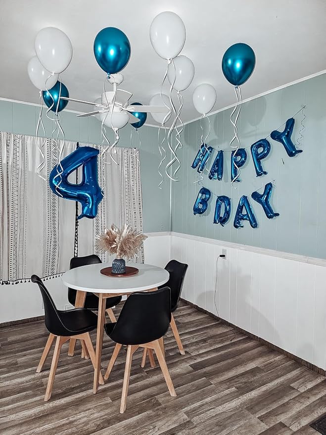 50 Balloon - Metallic Blue Birthday Number Balloons, 40 Inch Decorations | - Image 9