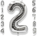 AULE 40 Inch Silver 2 Balloon Number Foil 0-9 Birthday Big Numbers | Birthday by AULE
