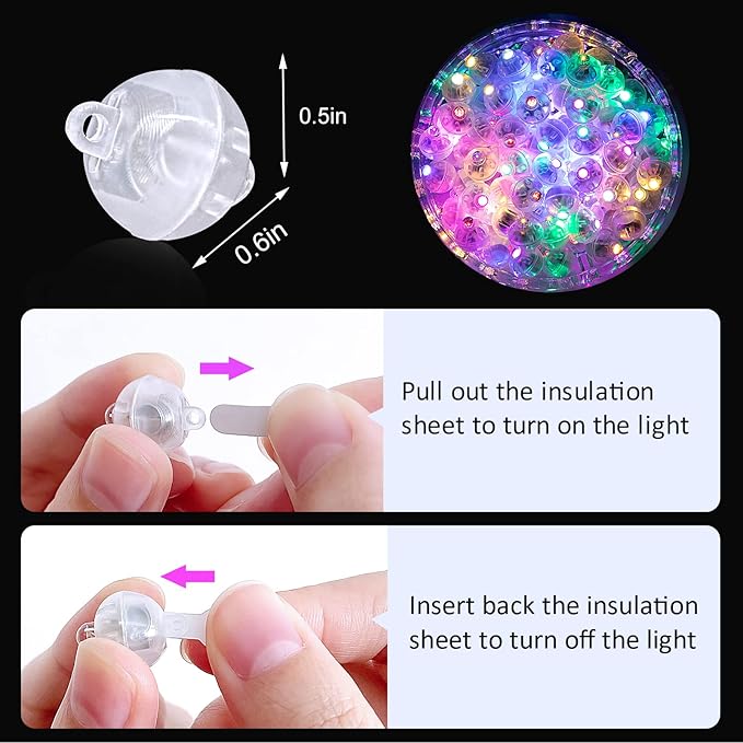 ZGWJ 100PCs 10 Colors Balloon Lights Mini, Battery Powered, Long Standby Time - Image 3