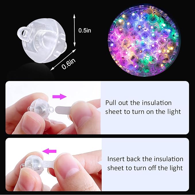 ZGWJ 50PCs Colorful Balloon Lights Mini, Battery Powered, Long Standby Time - Image 4