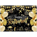 Mocsicka Happy Retirement Backdrop Pink Rose Gold Balloons Women Happy by Mocsicka