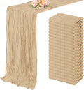 Sand 20 Pack 10FT Cheesecloth Table Runner 20 x 120 Inch Long Rustic Gauze Cheese Cloth Table Runner for Wedding Bridal Baby Shower Table Decorations Boho Fabric Sheer Birthday Party Table Decor