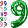 Green Number 9 Balloon 40 inch, Balloon numbers party supplies, deco photo shoot by Upgesy