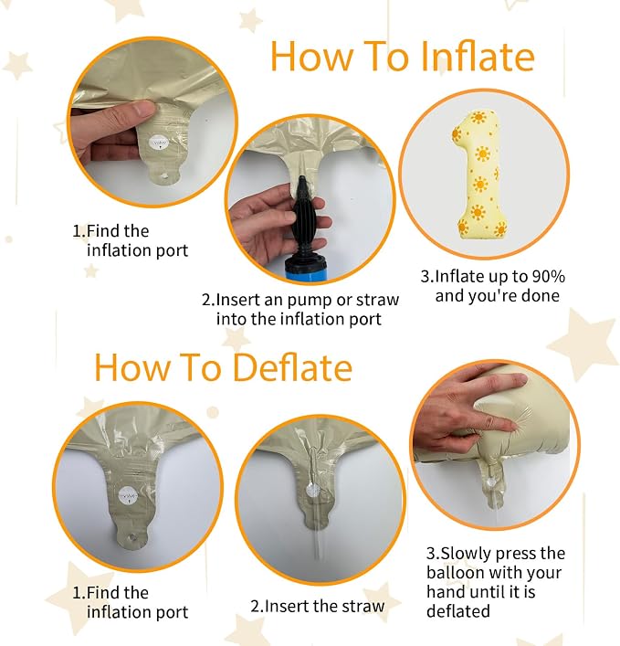 1st Birthday Sunshine Balloon Set, Number 1 Sun Party Decorations | DIY number - Image 7