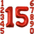Red Number 15 Balloon 40 Inch, Foil Numeral by Unknown