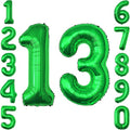 Green Number 13 Balloon 40 Inch, Vibrant Foil Duo by Unknown