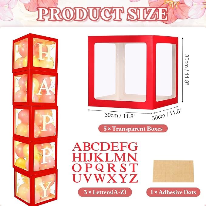 uxcell 6 Pcs Party Balloon Boxes, Transparent Balloon Boxes - Image 2