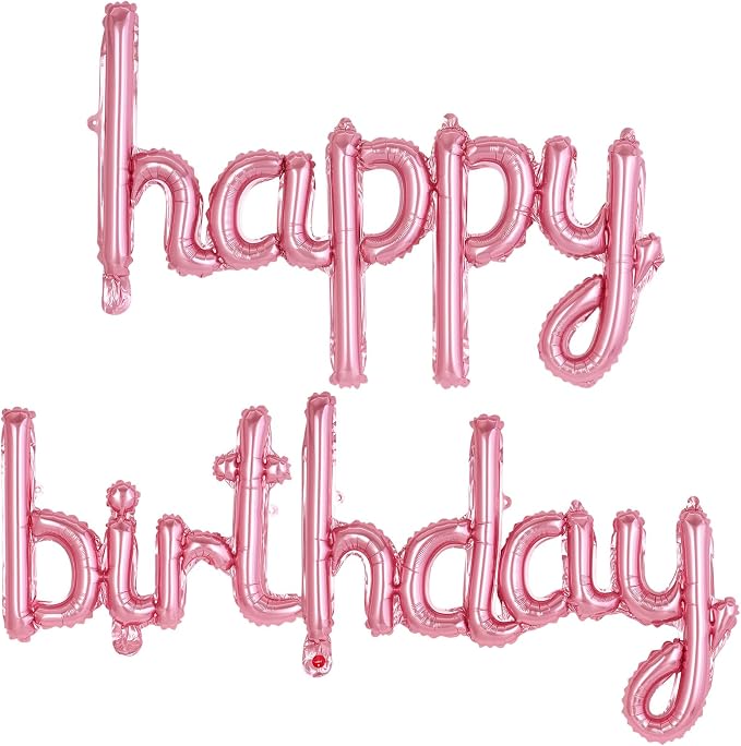 Happy Birthday Balloons Banner Foil Letters Balloons Connected, Personalized by TOTAFAM