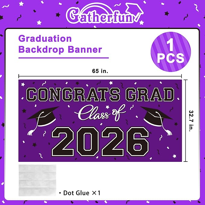 2026 Graduation Party Plastic Backdrop - Image 2