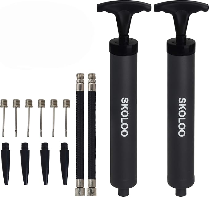 SKOLOO 10" Portable Hand Air Ball Pump Inflator Kit by SKOLOO