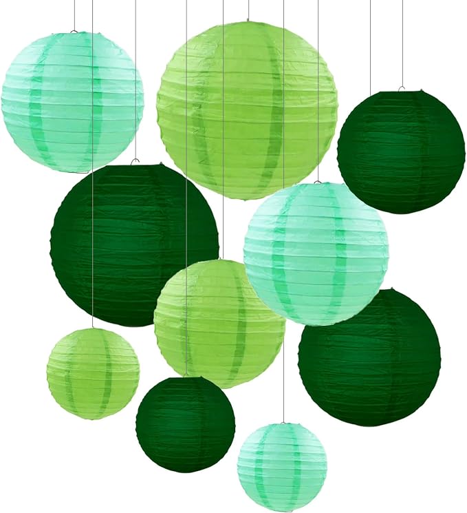 ZOOYOO 10pcs Paper Lanterns, Graduation, Anniversary, St. Patricks Day Party by ZOOYOO