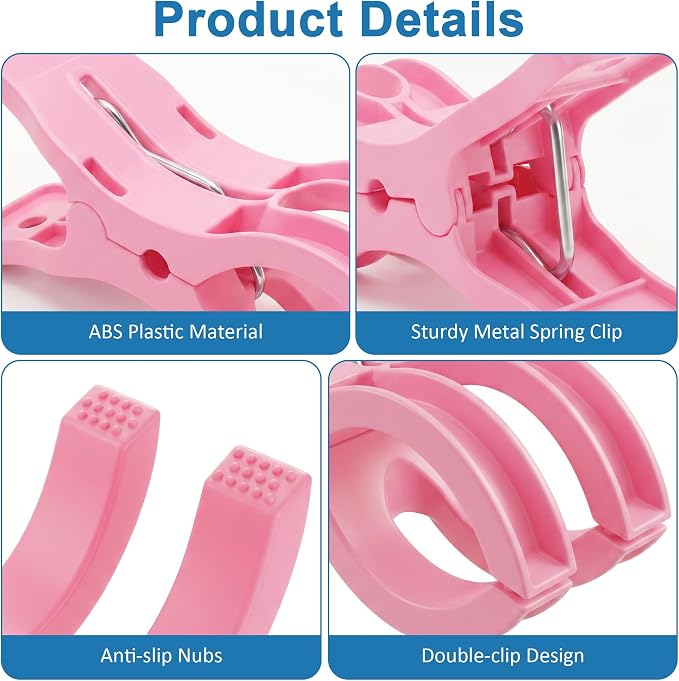 Putros 10 Pack Balloon Arch Clips 3.5 Inch Pink Spring Clamps - Image 3
