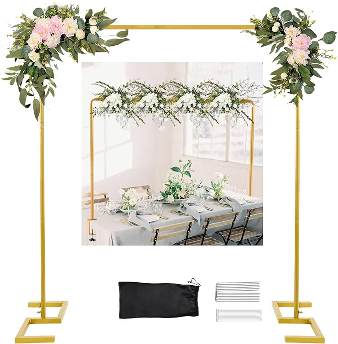 8.2 FT Wedding Arch Square Backdrop Stand Extra Clamps to Table Rod Frame | by Nisoger