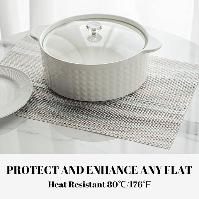 Placemats Set of 4 Vinyl/Plastic Woven Place Mats - Image 5