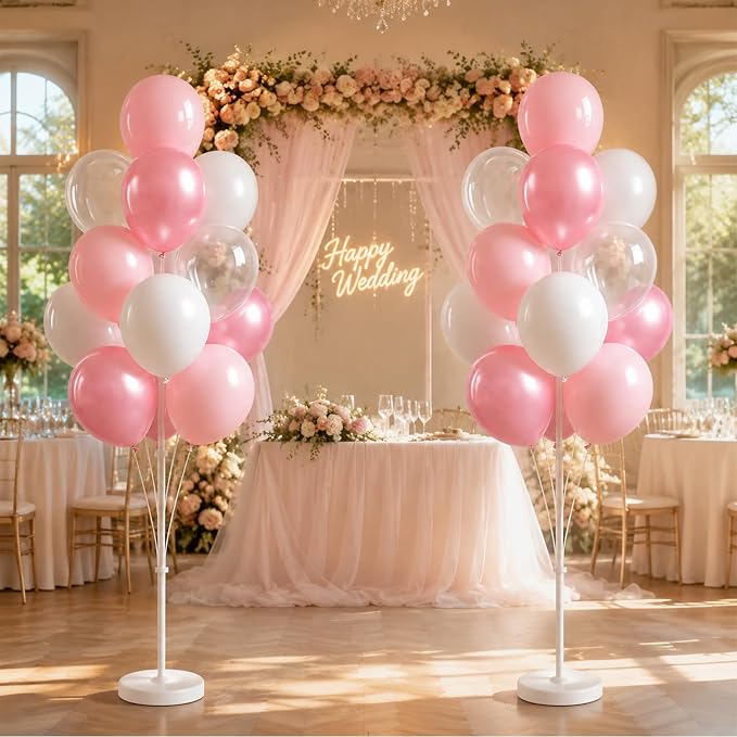 Clear Pink Balloon Column Stand Kit - Image 6