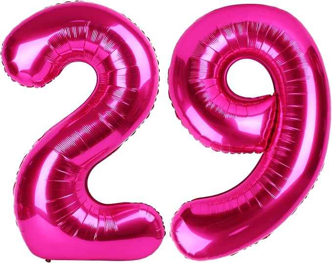 Foil 40 Inch Big Hot Pink 29 92 Balloon Number, Giant Happy 29 92 Birthday by Upgesy