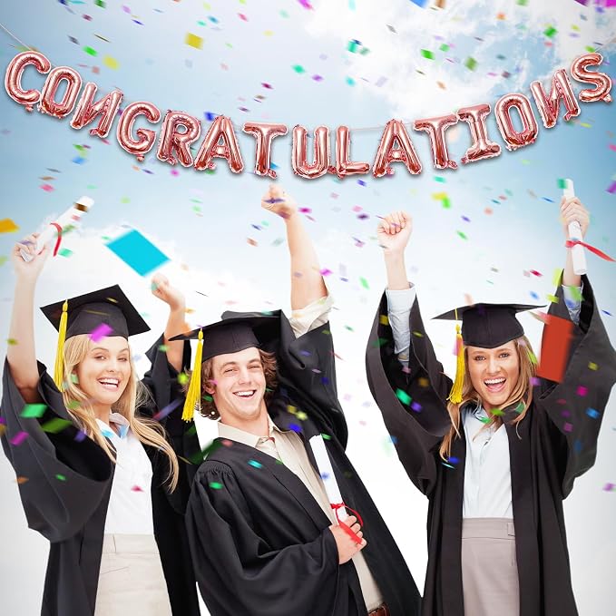 16 Inches CONGRATULATIONS Balloons Hanging Banner Decorations, Mylar Letter - Image 5