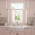 Kotile Blush Pink Lace Curtains Country Floral W42 x L36 Inch, 2 Panels | Rod by Kotile+Curtains