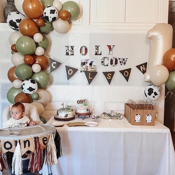 Green and Brown Balloon Arch Garland Kit, Cow Print Balloon Arch Kit Western - Image 5