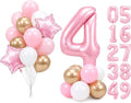 PartyWoo Number Balloons 40 Inch Pink Number 4 Kit 25pcs by PartyWoo