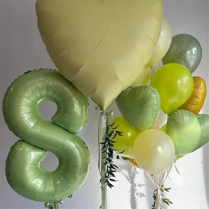 18th Birthday Balloons Sage Green - Image 4