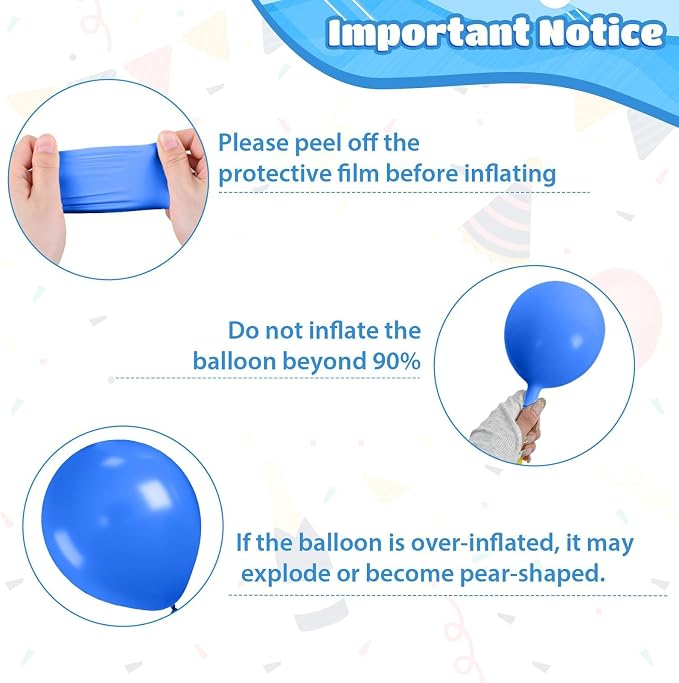 Ocean Balloons, 12 Inch Dark Light Blue Teal Clear Pearl Transparent Metallic - Image 3