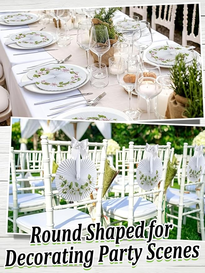 50 Pack White Paper Fans - Image 6
