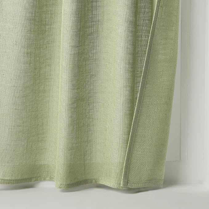MIULEE Sage Green Kitchen Curtains 24 Inches Length 2 Panels Farmhouse | Soft - Image 7
