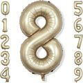 Metallic Gold Number 8 Balloons, 40 Inch Giant Light Champagne Gold Mylar Foil by Isndare